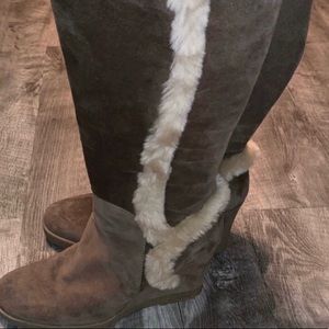 Aquatalia Tan Boots with Faux Fur